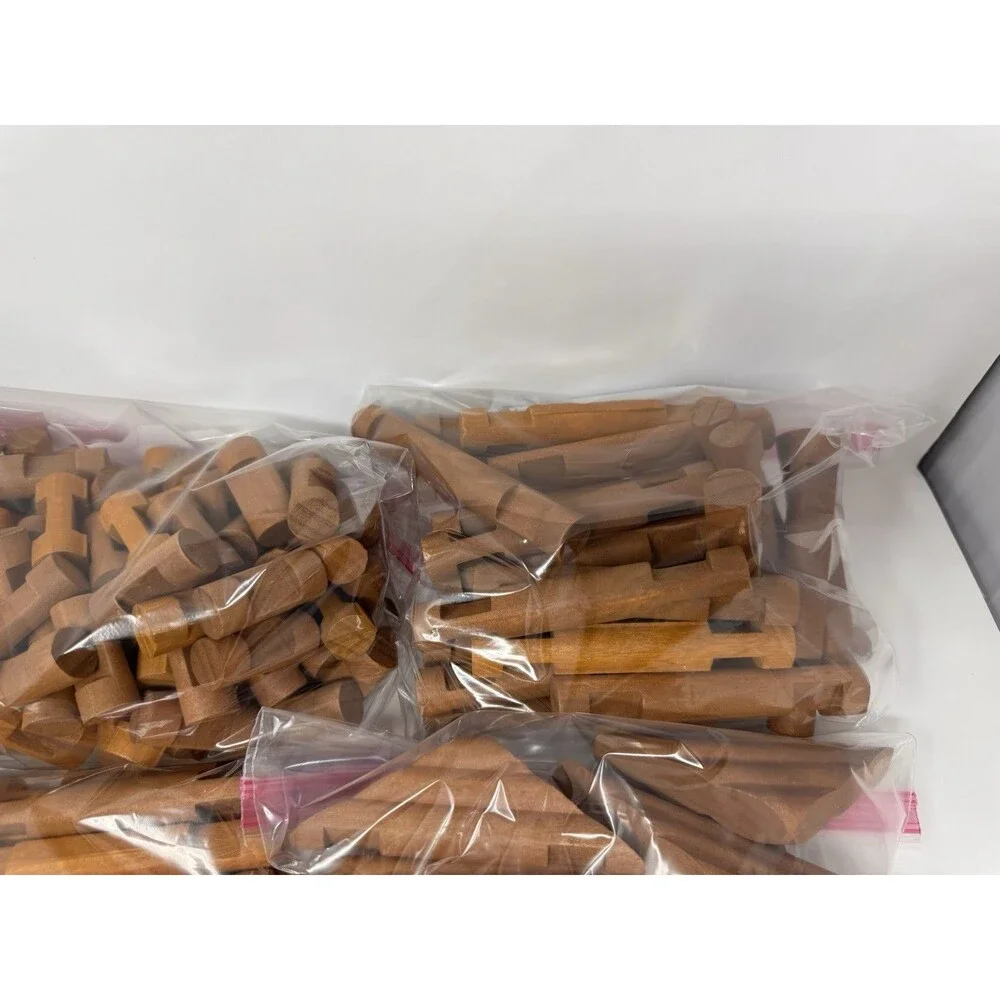 Vintage Lincoln Logs Wooden Building Pieces Lot ~290 Pieces Sorted Clean (A)